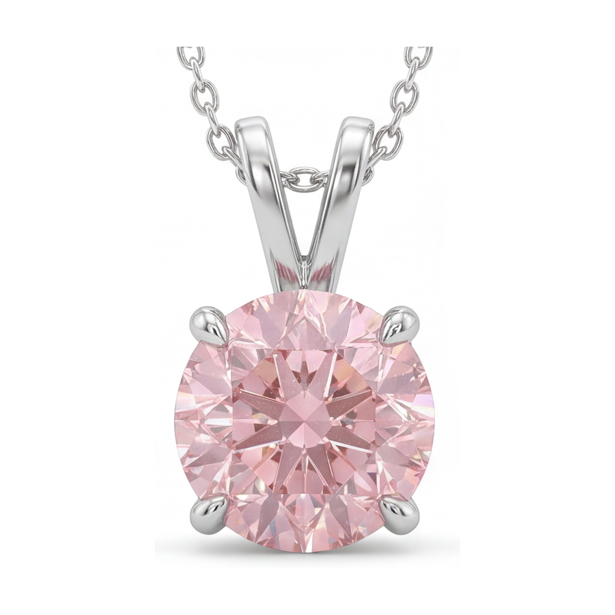 Pink Diamond Necklace 3.5 Carat Round
