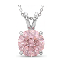 Pink Diamond Necklace 3.5 Carat Round