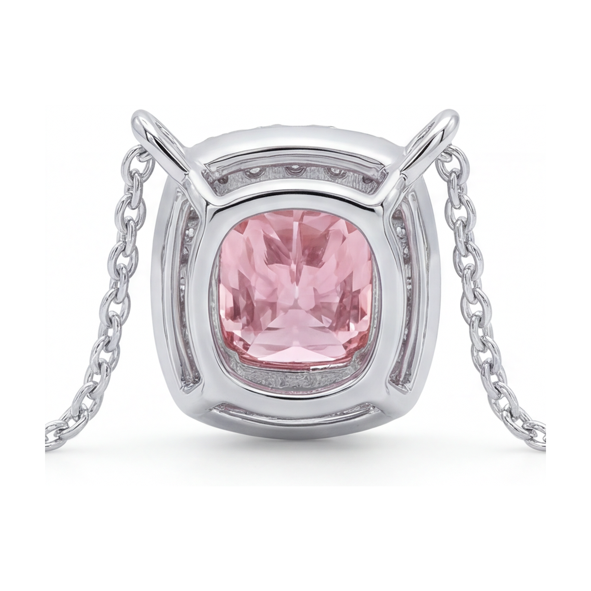 Pink Diamond Necklace 3 Carat Cushion