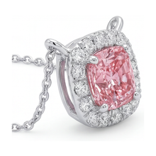 Pink Diamond Necklace 3 Carat Cushion