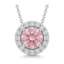 Pink Diamond Necklace 3 Carat Round