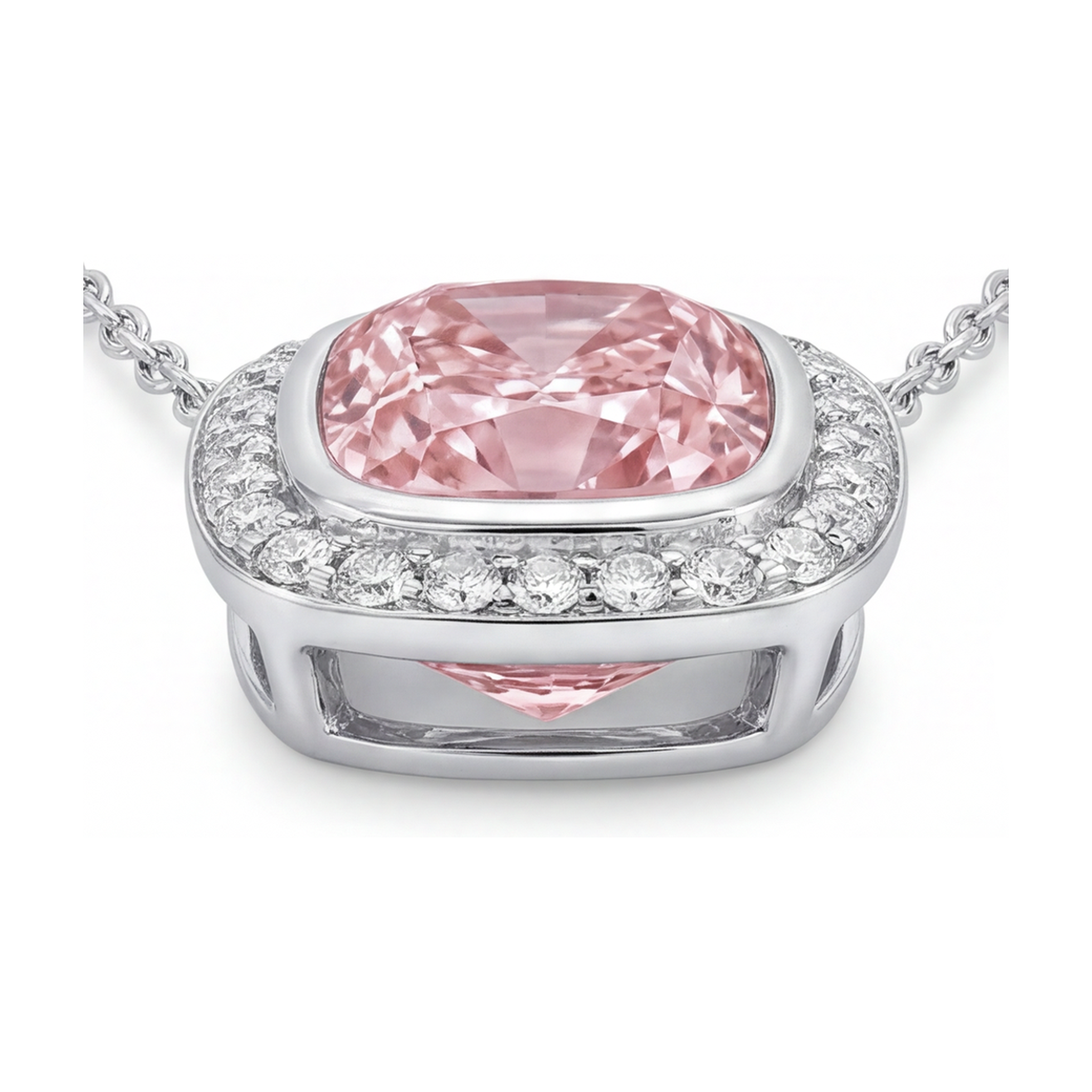 Pink Diamond Pendant 4.6 Carat Cushion