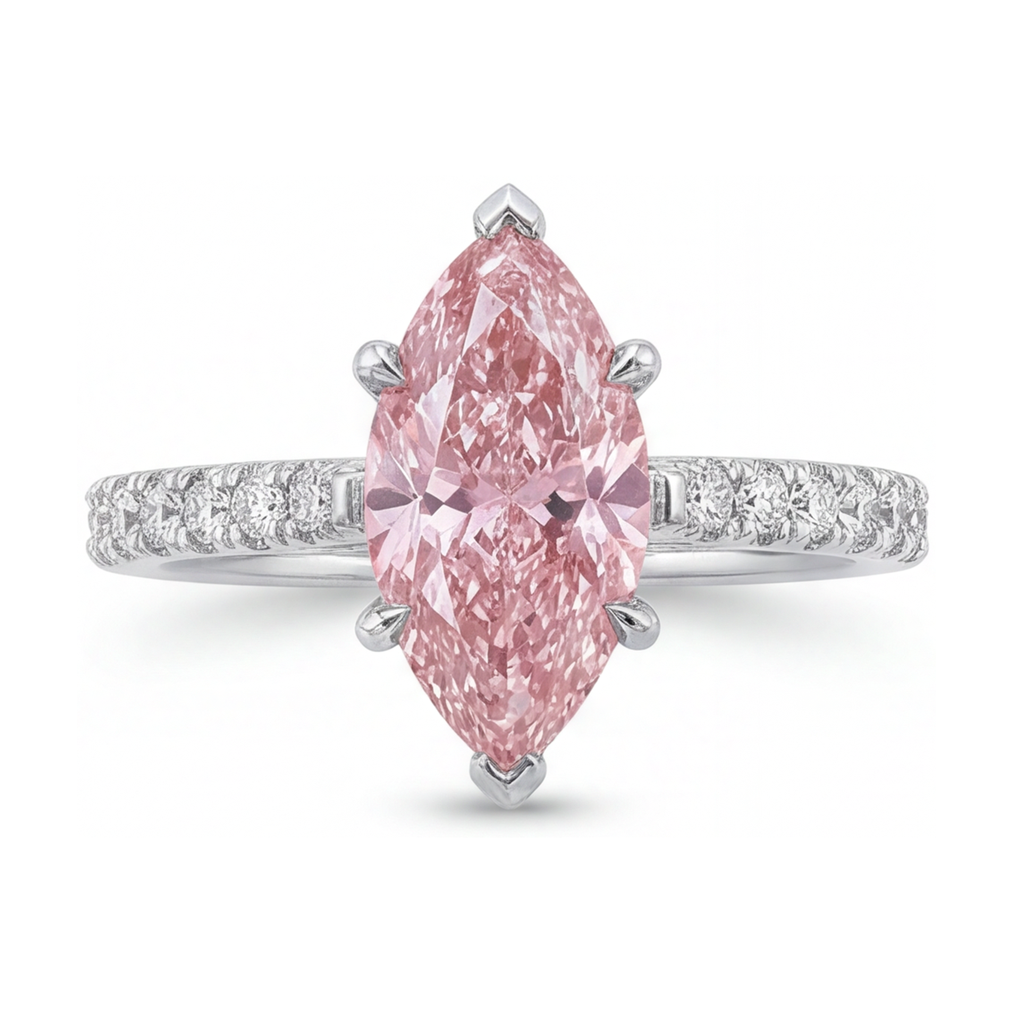 Pink Diamond Ring 2.1 Carat Marquise