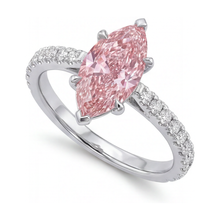 Pink Diamond Ring 2.1 Carat Marquise