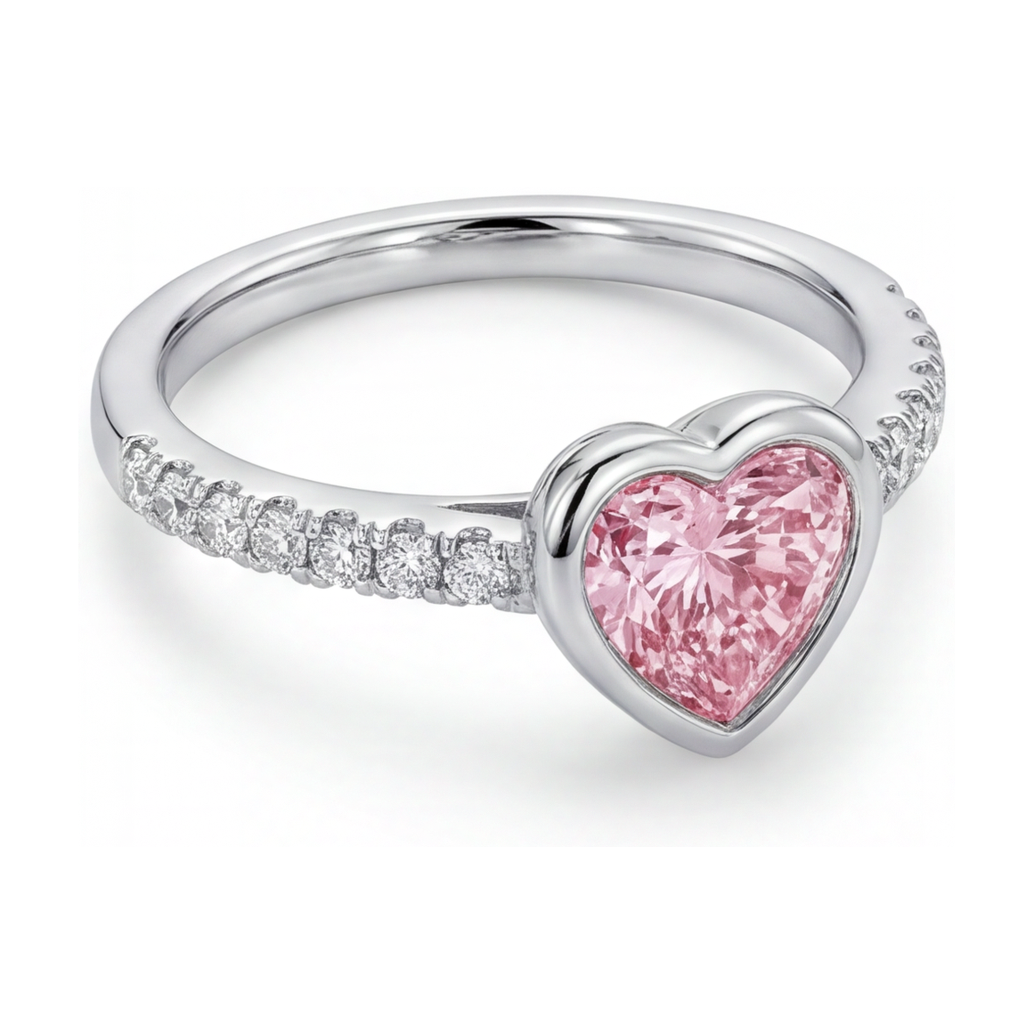 Pink Diamond Ring 2.35 Carat Heart