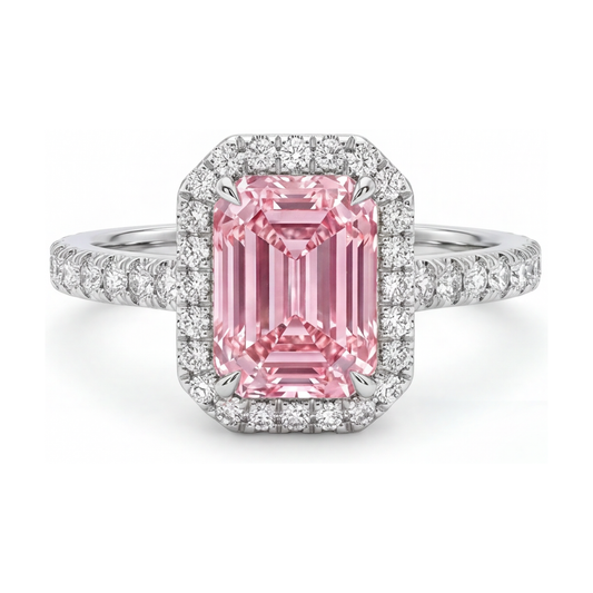 Pink Diamond Ring 2.5 Carat Emerald