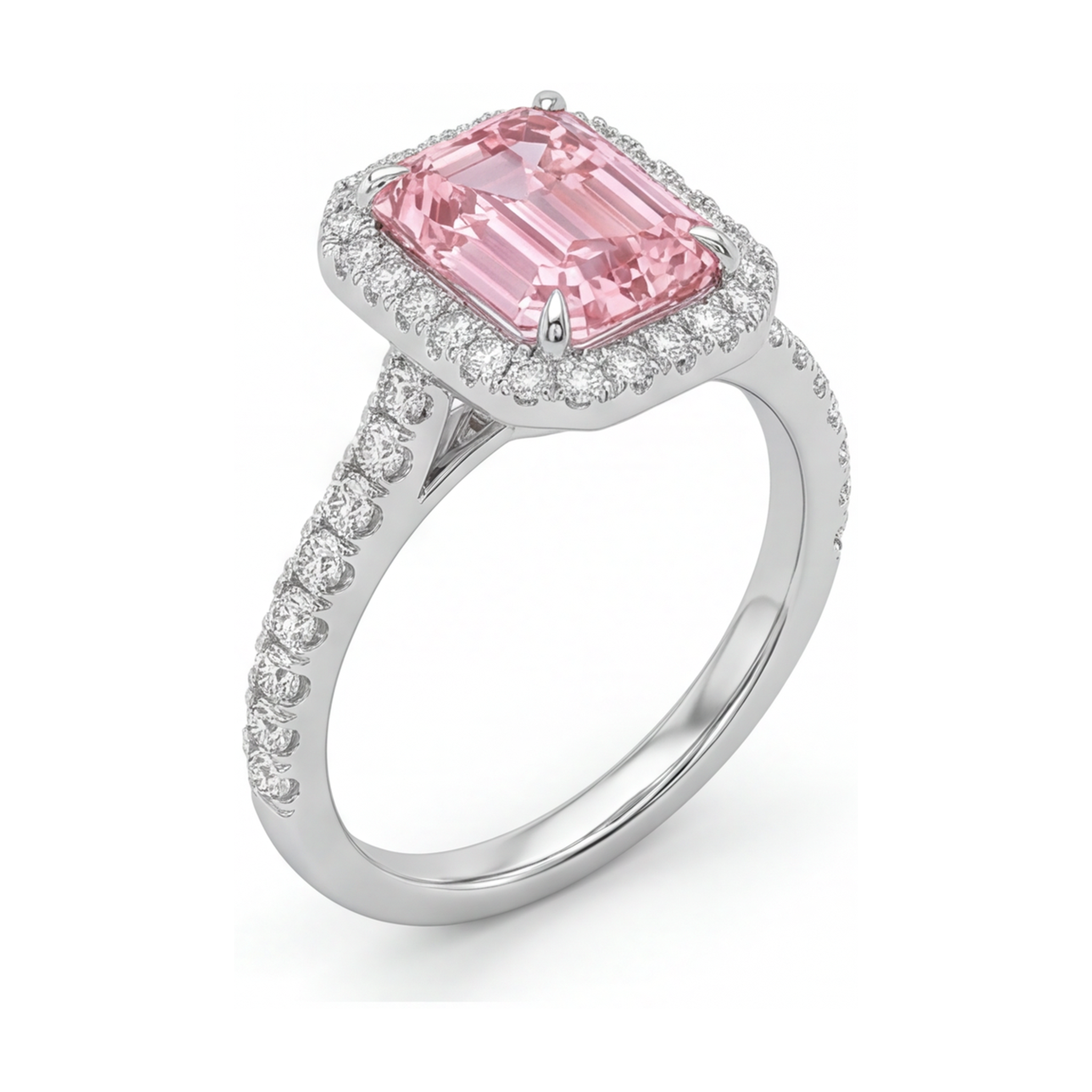 Pink Diamond Ring 2.5 Carat Emerald