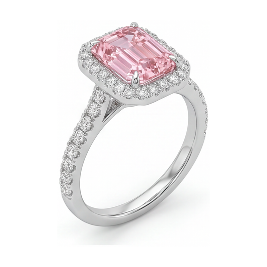 Pink Diamond Ring 2.5 Carat Emerald