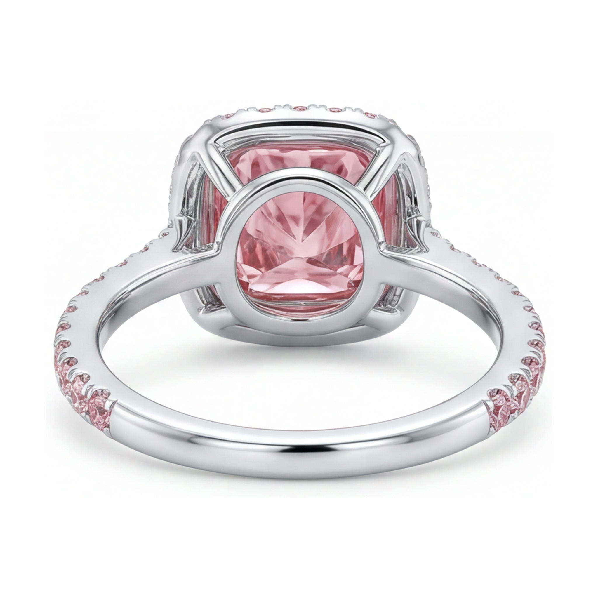 Pink Diamond Ring 3.2 Carat Cushion