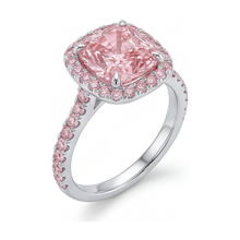 Pink Diamond Ring 3.2 Carat Cushion