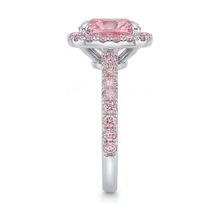 Pink Diamond Ring 3.2 Carat Cushion