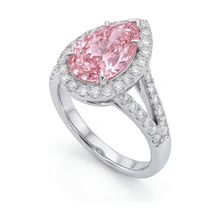 Pink Diamond Ring 3.2 Carat Pear