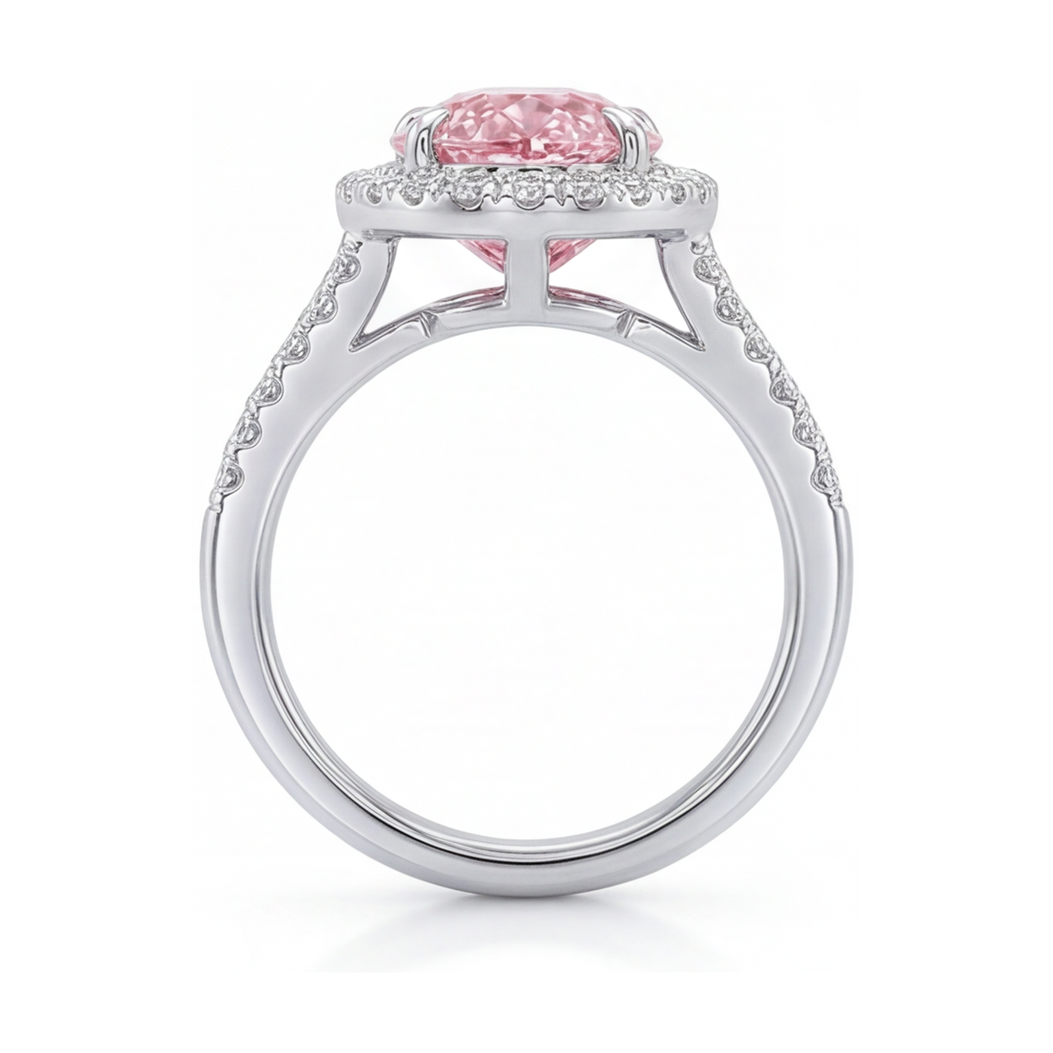 Pink Diamond Ring 3.2 Carat Pear