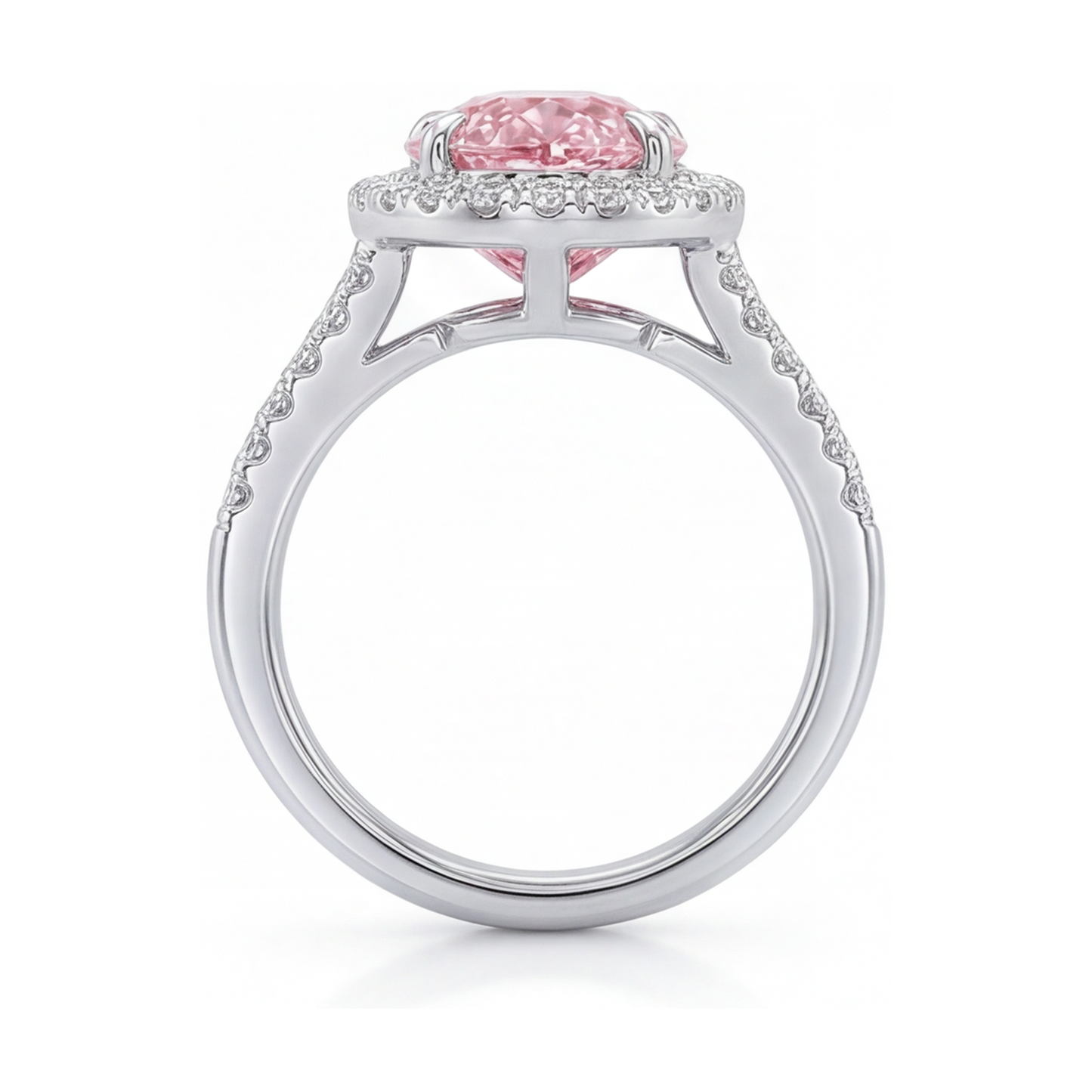 Pink Diamond Ring 3.2 Carat Pear