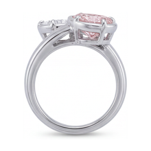 Pink Diamond Ring 3.2 Carat Pear Toi Et Moi Bypass