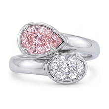 Pink Diamond Ring 3.2 Carat Pear Toi Et Moi Bypass