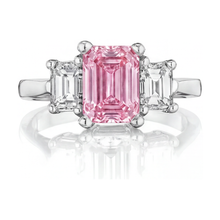 Pink Diamond Ring 3.4 Carat Emerald