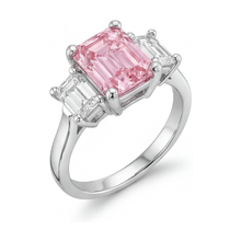 Pink Diamond Ring 3.4 Carat Emerald