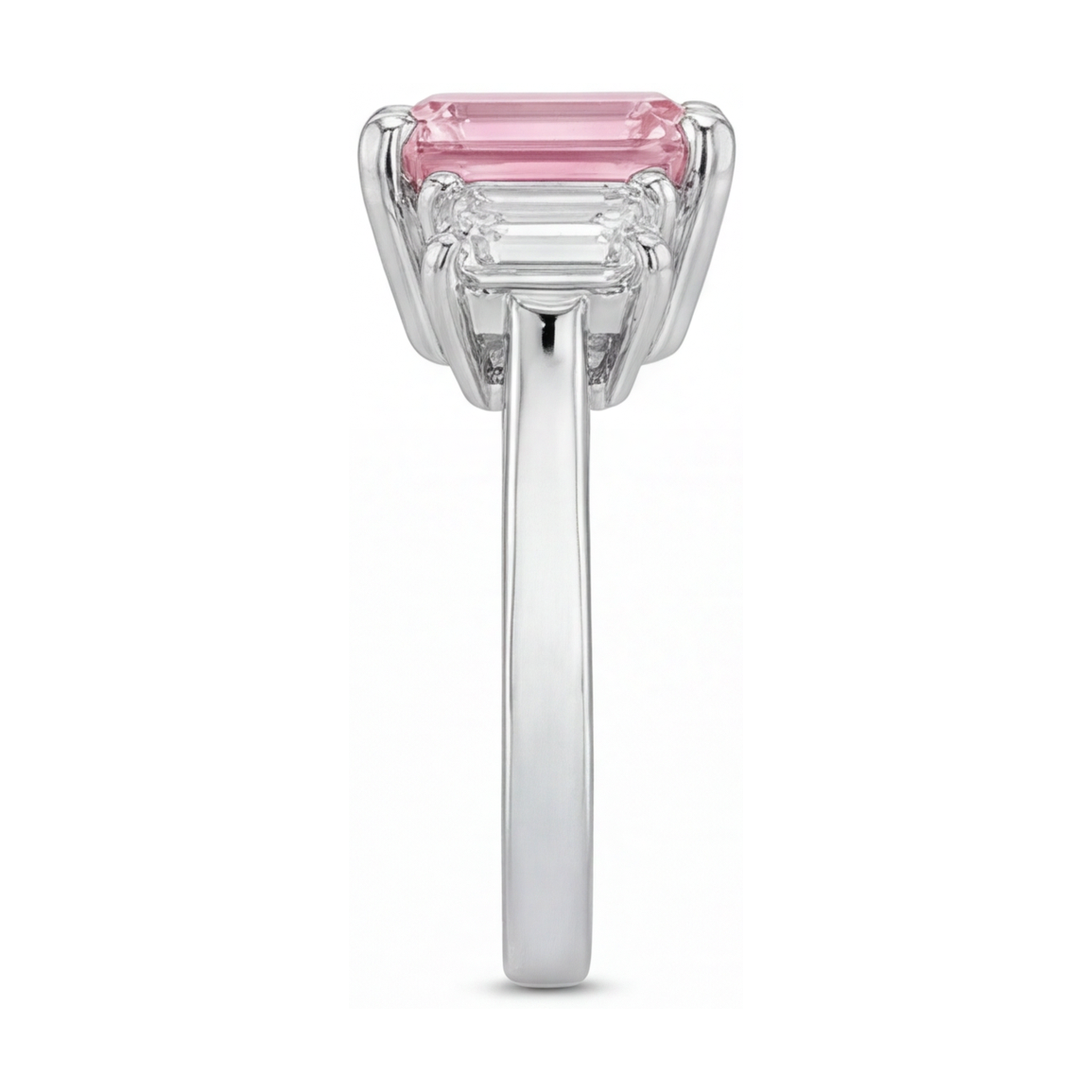 Pink Diamond Ring 3.4 Carat Emerald