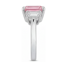 Pink Diamond Ring 3.4 Carat Emerald