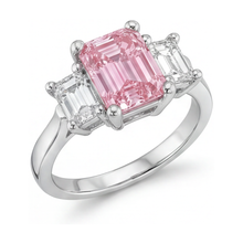 Pink Diamond Ring 3.4 Carat Emerald