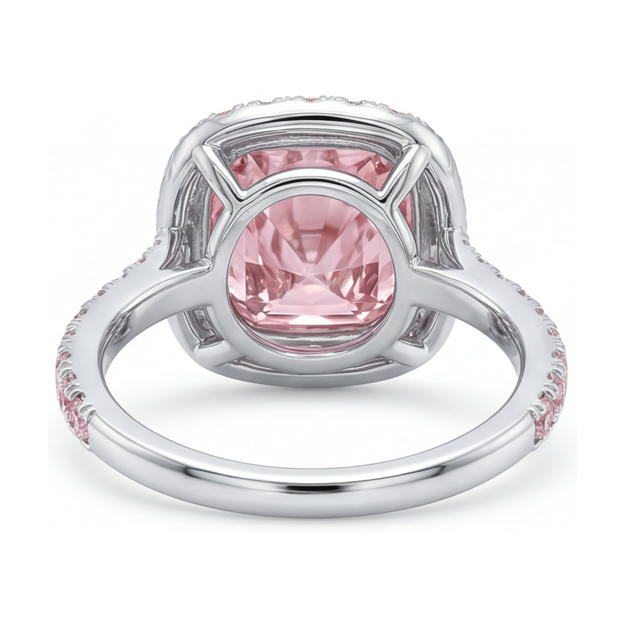 Pink Diamond Ring 3.8 Carat Cushion