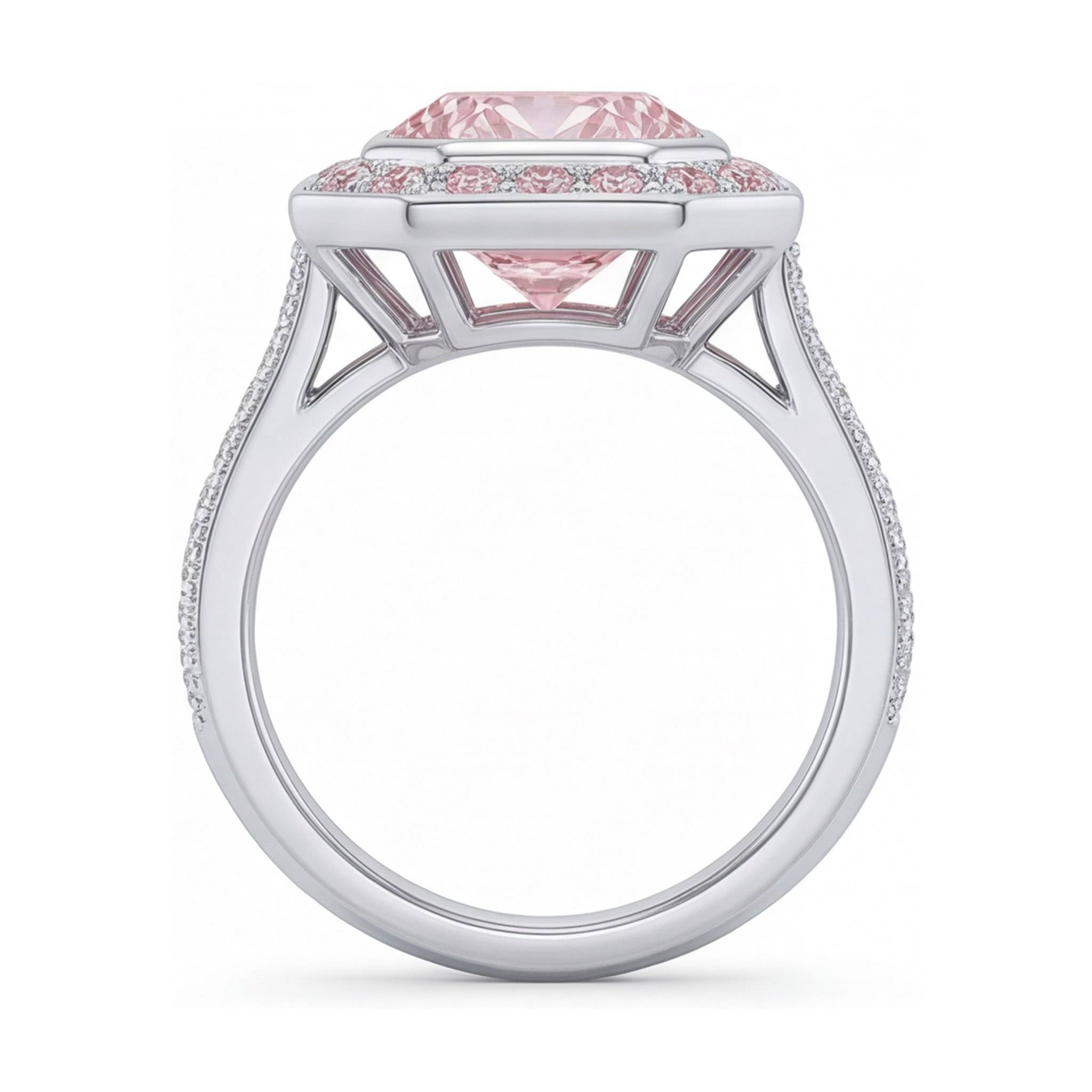 Pink Diamond Ring 3.9 Carat Round