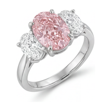 Pink Diamond Ring 4.2 Carat Oval