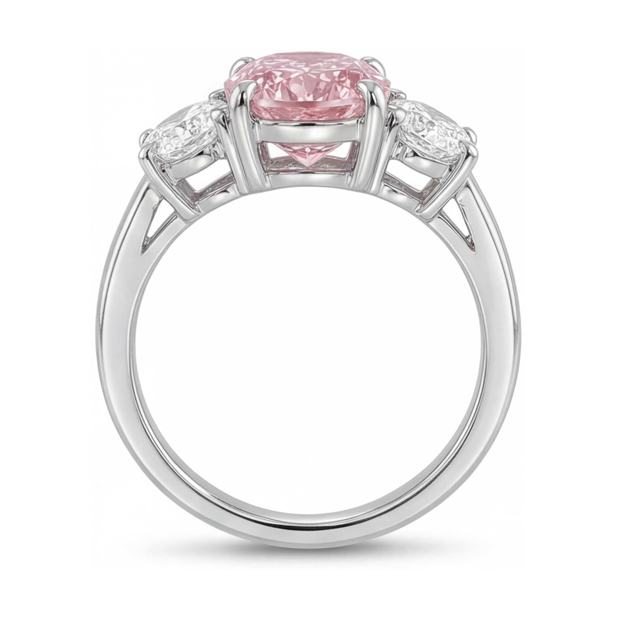 Pink Diamond Ring 4.2 Carat Oval