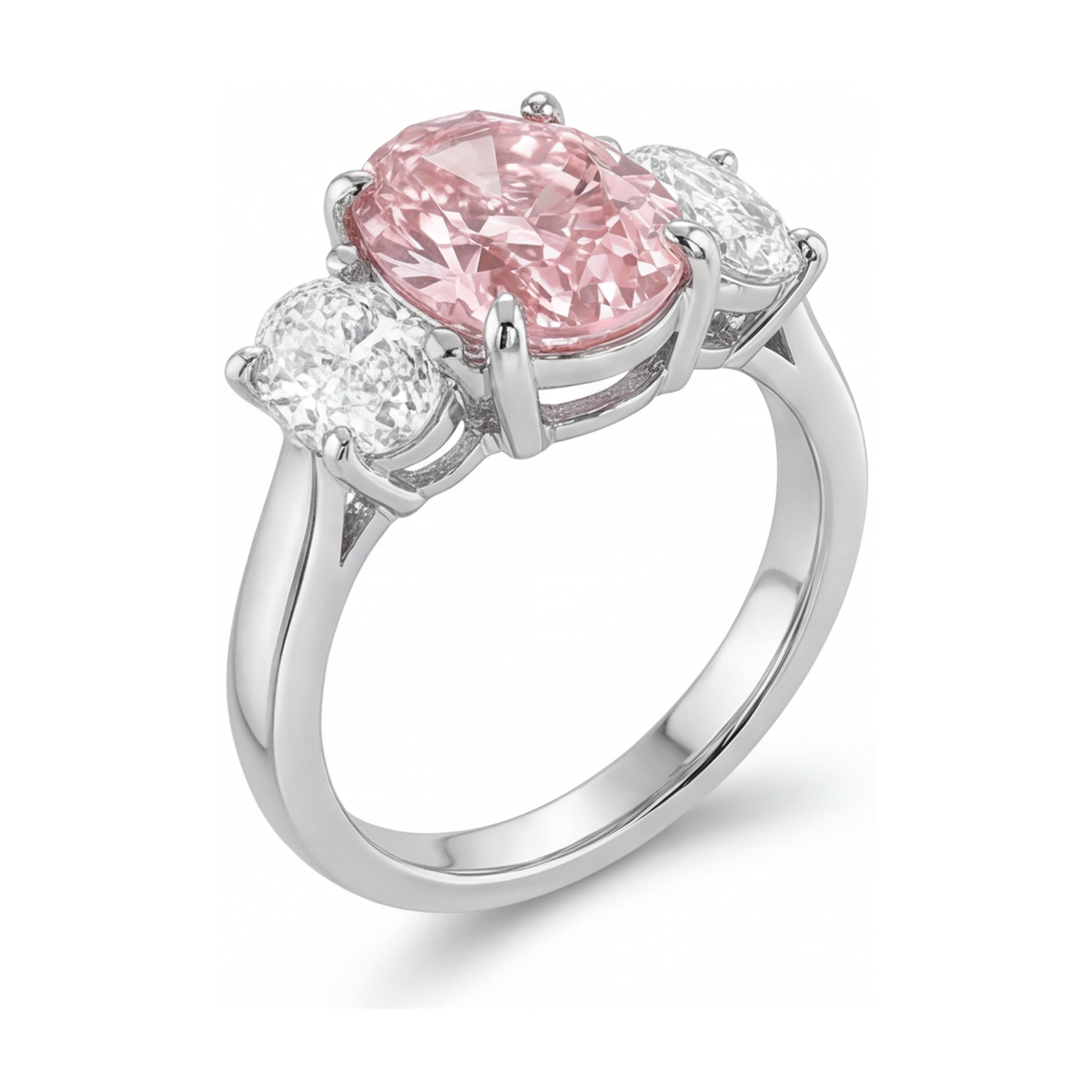 Pink Diamond Ring 4.2 Carat Oval