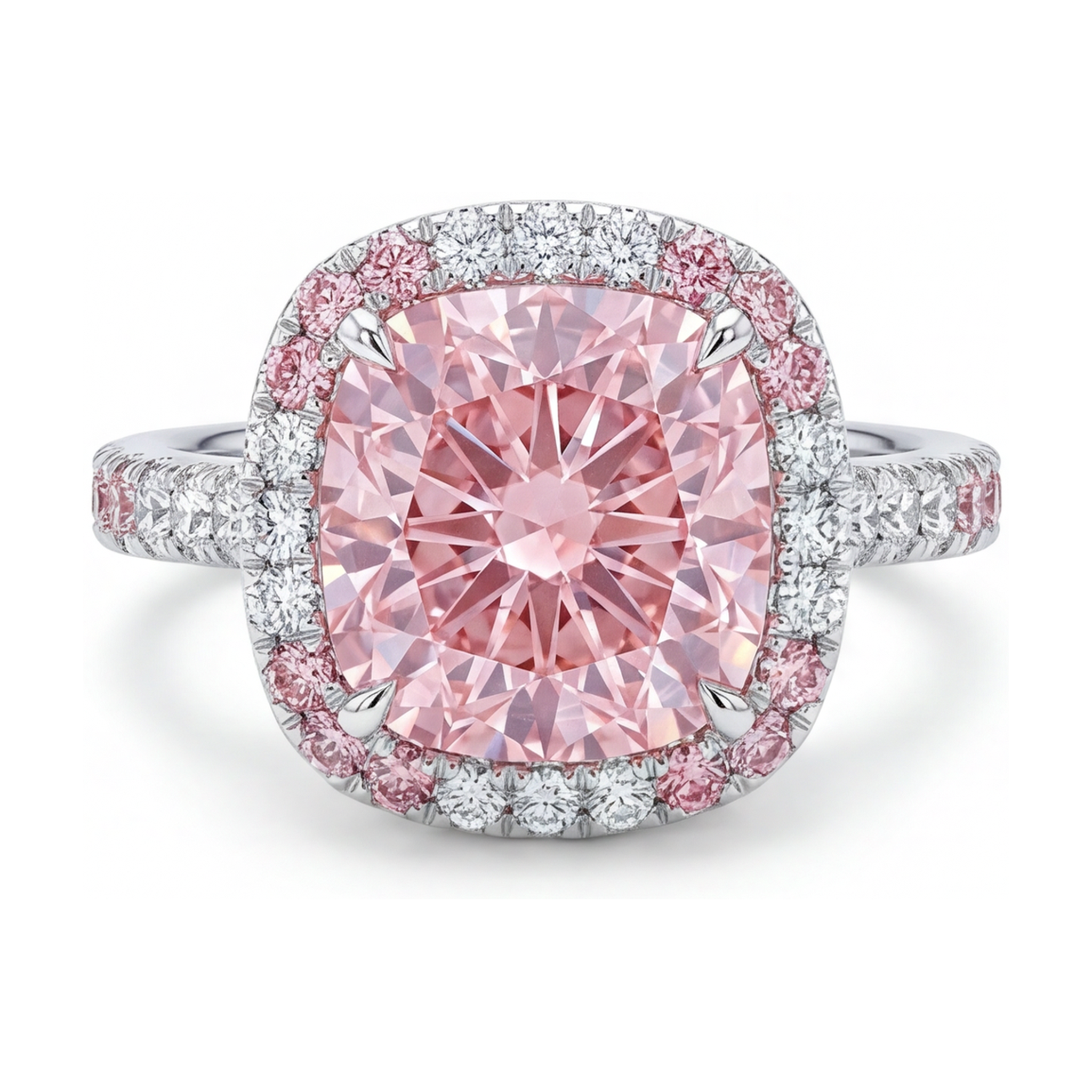 Pink Diamond Ring 4.5 Carat Cushion