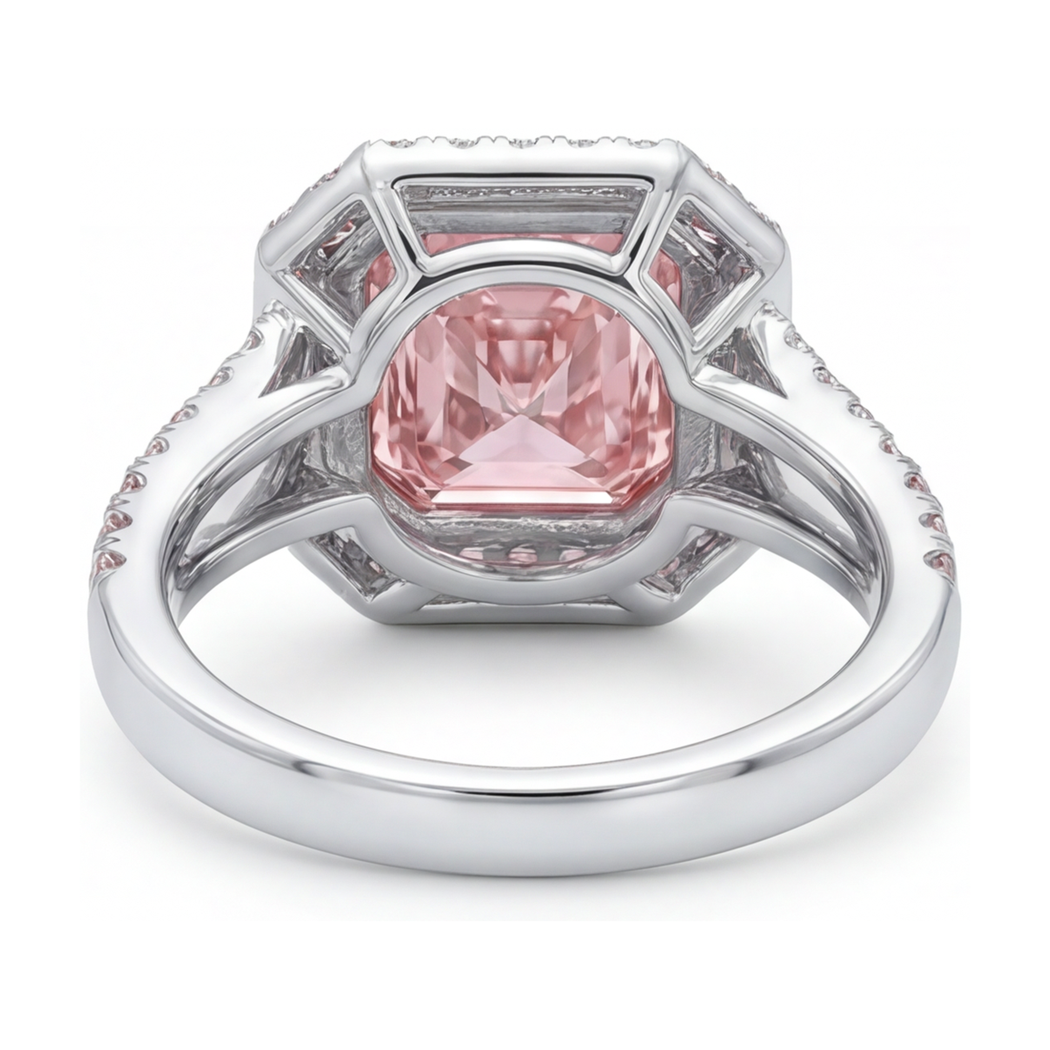 Pink Diamond Ring 4.6 Carat Radiant