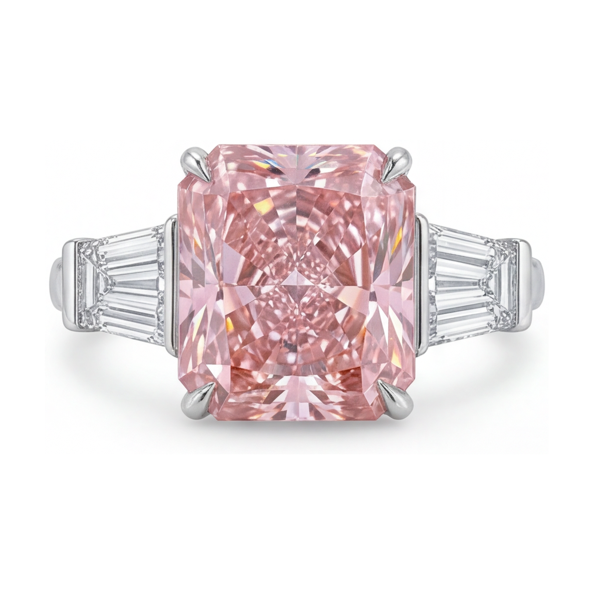 Pink Diamond Ring 4.7 Carat Radiant
