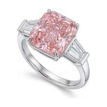 Pink Diamond Ring 4.7 Carat Radiant