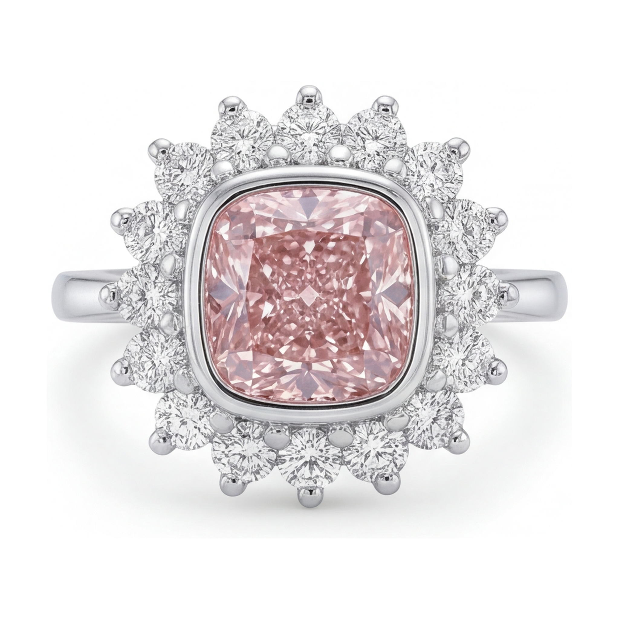 Pink Diamond Ring 4 Carat Cushion