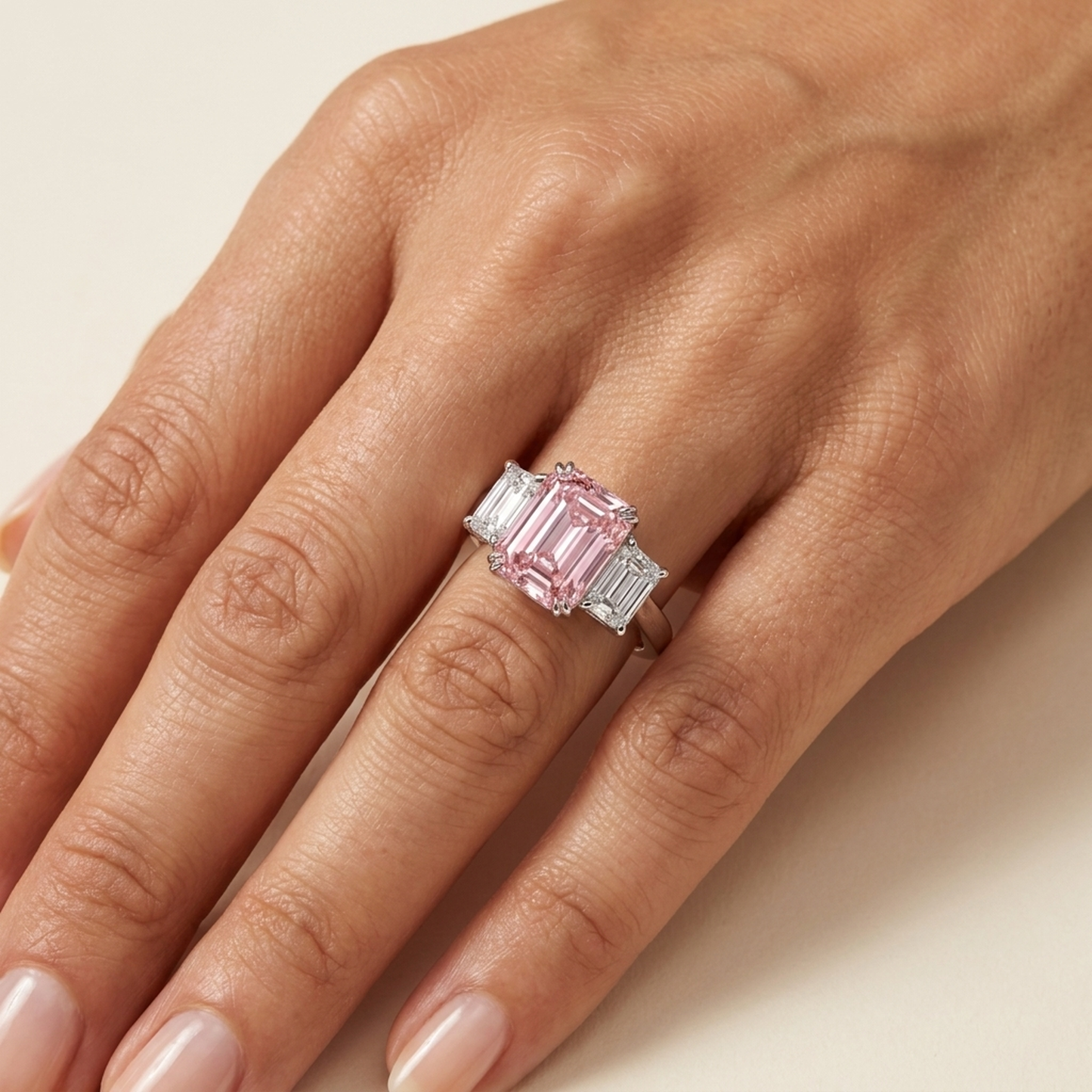 Pink Diamond Ring 4 Carat Emerald