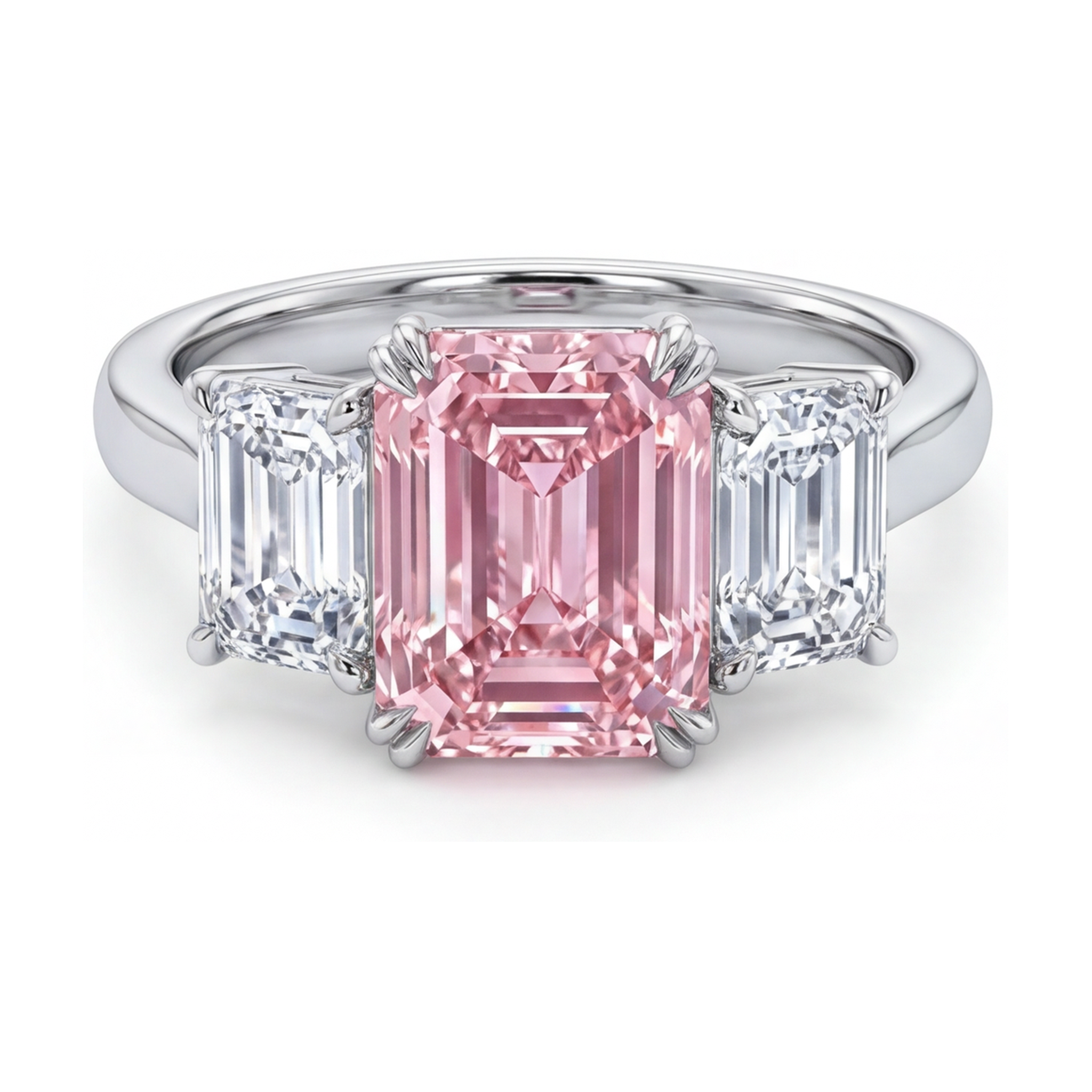 Pink Diamond Ring 4 Carat Emerald