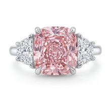 Pink Diamond Ring 5.2 Carat Cushion