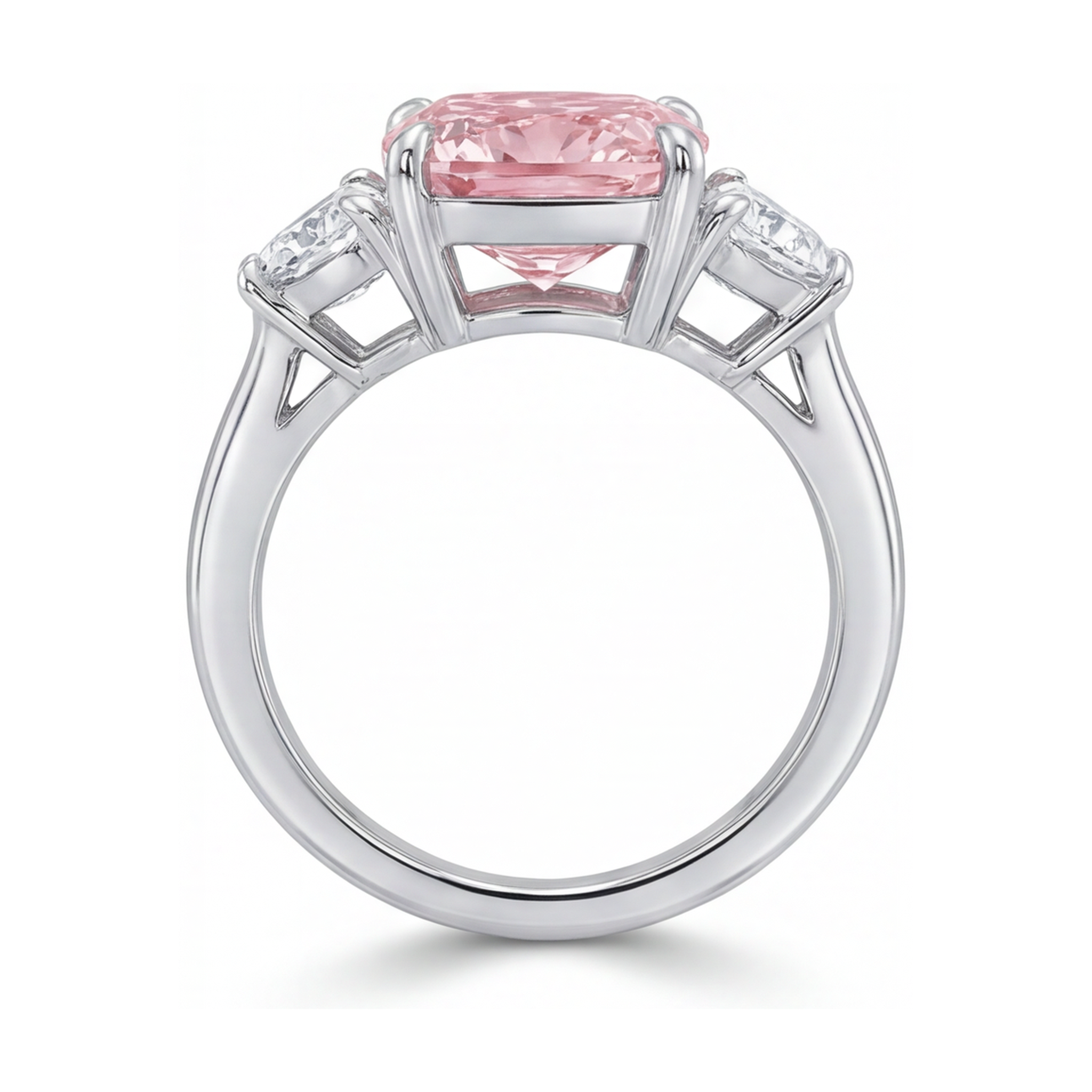 Pink Diamond Ring 5.2 Carat Cushion