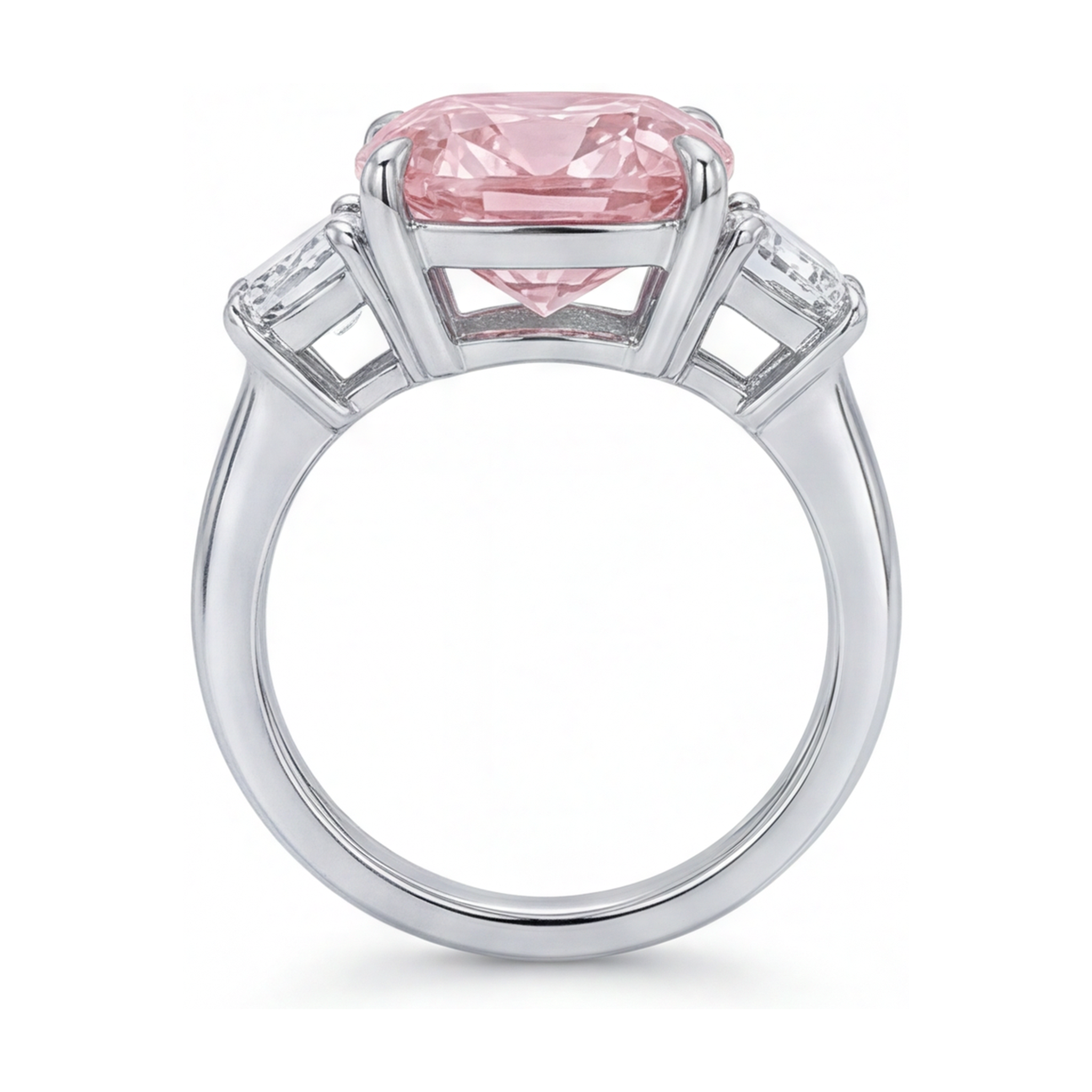 Pink Diamond Wedding Ring 5.1 Carat Cushion