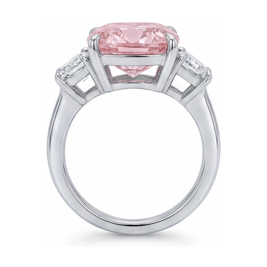 Pink Diamond Wedding Ring 5.1 Carat Cushion