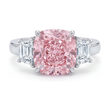 Pink Diamond Wedding Ring 5.1 Carat Cushion
