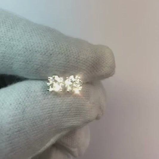 1 Carat Round Cut Diamond Lady Stud Earring White Gold 14K Fine Jewelry