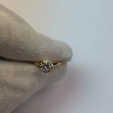 1 Carat Natural Earth Mined Diamond Solitaire Ring 4 Prong Set Yellow Gold 14K