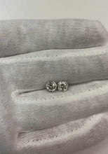 1.3 Ct Bezel Set Solitaire Round Real Natural Earth Mined Diamond Stud Earring 14K White Gold