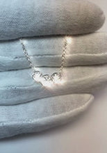Three-Stone Real Natural Earth Mined Diamond Bezel Necklace Pendant 1 Carats White Gold 14K