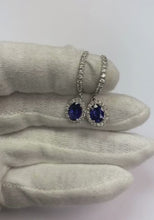 2.50 Carats Blue Oval Cut Sapphire Jewellery Natural Earth Mined Diamond Drop Earring Gold