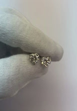 Heart Cut Natural Earth Mined Diamond Stud Earrings 2 Carats Prong Setting