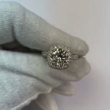 4.50 Carats Halo Natural Earth Mined Diamond Ring