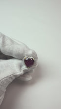 6.25 Carats Heart Cut Ruby Gemstone And Natural Earth Mined Diamond Ring White Gold 14K